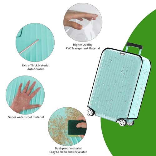 26 Inch Clear PVC Waterproof Luggage Cover with Large Velcro (26 inch)