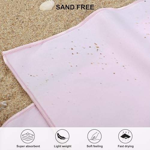 Microfiber Towel Quick Dry Camping & Travel & Gym Towel. Compact (Pale Pink / 60.00" x 30.00")
