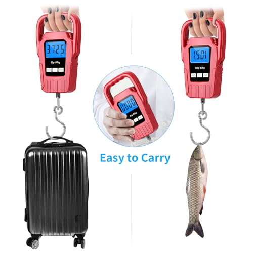 Digital Fish Scale Hanging Scale Fishing Scale (Red)