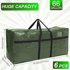4 Pcs 66 Gallon Extra Large Moving Bags Heavy Duty Storage Bag (66 Gallon / Green)