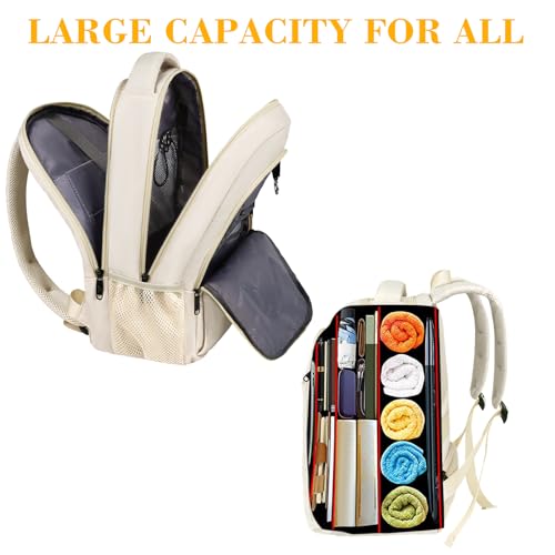 Beige Women Backpack for Work (15.6 Inch / Beige)