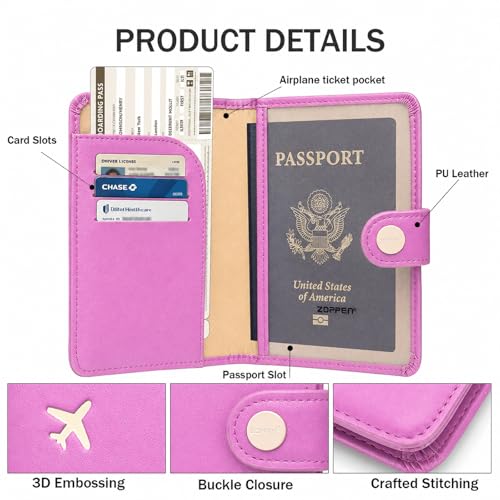 Passport Holder for Travel (Violet Purple)