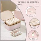 Jewelry Box Organizer for Women (Light Pink ,8 Pouches)