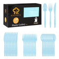 90 Pieces Light Blue Plastic Cutlery Set (Light Blue)