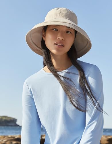 Women's Holiday Sun Hat UPF 50+ (Small-Medium / Natural/Beige)