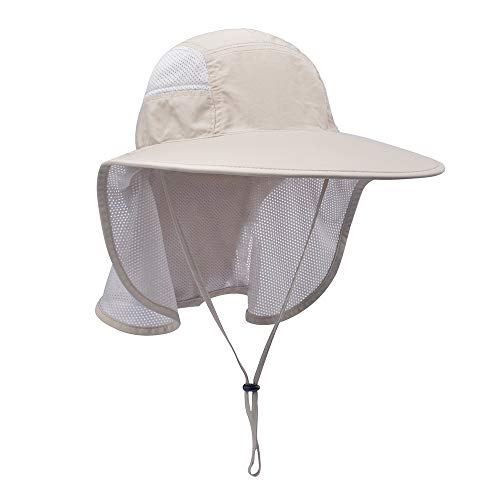 Unisex Outdoor Activities UV Protecting Sun Hats with Neck Flap Khaki (One Size / Khaki)