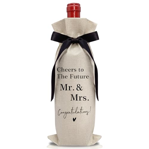 1 PCS Black Bow Ribbon Ideas Engagement Gift Wine Bag (Wedding Wine Bag Style 2)
