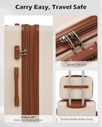 Luggage Set Lightweight and Durable Hardshell (apricot black / 5-Piece Set)