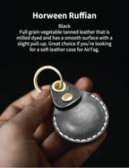 Horween Leather Keychain Holder for AirTag (Black)