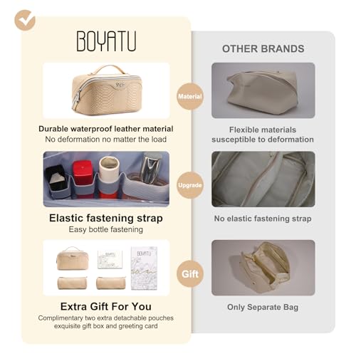 Travel Makeup Bags for Women (05-A-Beige)
