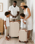 Luggage Set Lightweight and Durable Hardshell (apricot black / 5-Piece Set)