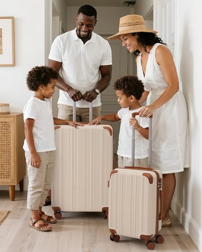 Luggage Set Lightweight and Durable Hardshell (apricot black / 5-Piece Set)