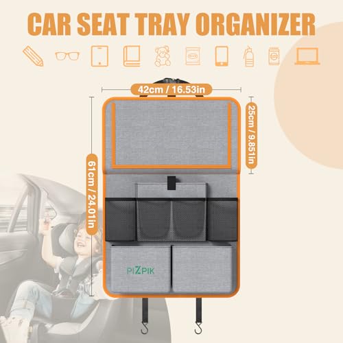 Car Backseat Organizer with Tablet Holder (Orange / 2pack)