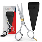 Suvorna Small Scissors for Beard, Mustache, Facial, Nose, Eyebrow & Ear Hair – Tiny Scissors for Cutting, Trimming & Grooming – 5" Stainless Steel Mustache Scissors for Men, Barbers, & Home Use