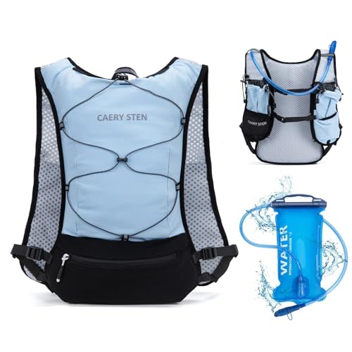 Lightweight Hydration Backpack Running Vest with 1.5L Water Bag（Light Blue (Light blue / Standard)