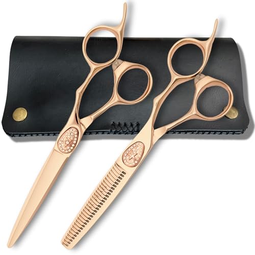 Gold Hair Scissors for Professional Hairdressers (Set of Hair Shears)