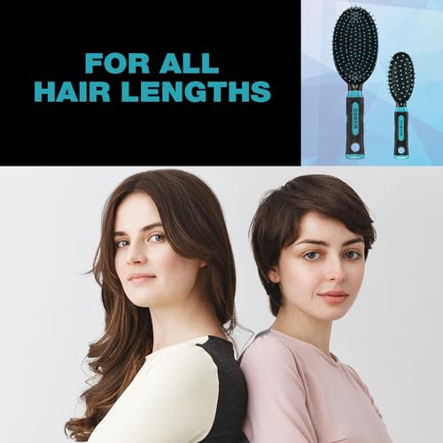 Hairbrush Hair Brush (Black/Teal / Nylon Oval Cushion Brush (Pack of 1))