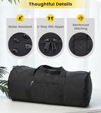 24 Inches Foldable Gym Bag (24 Inches Black / 24 INCHES)