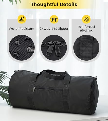 24 Inches Foldable Gym Bag (24 Inches Black / 24 INCHES)