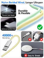 2Pack Travel Essentials for Apple Watch Charger (Yellow / 2Pack-4FT)