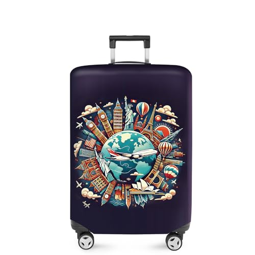 World Landmarks Luggage Cover (#11 / M(fits 24-26Inch suitcase))