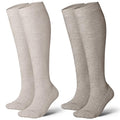 Cotton Compression Socks for Women&Men 20 (2 Pairs-brown / Medium-Large)