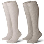 Cotton Compression Socks for Women&Men 20 (2 Pairs-brown / Medium-Large)