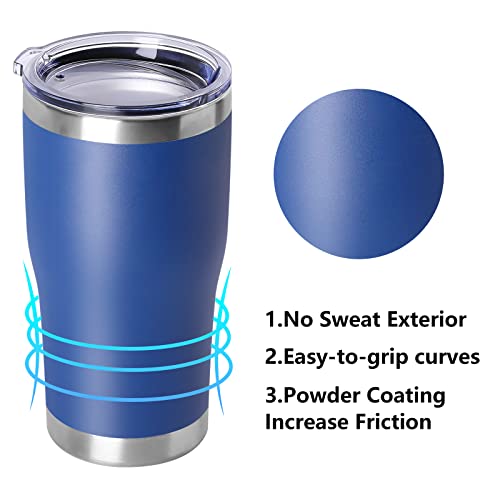20oz Tumbler with Lid Stainless Steel Tumblers Bulk (Dark Blue / 1 count)