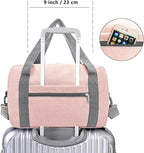 Foldable Carry on Luggage Bag 22x14x9 Personal Item Bag for Airplanes Travel Duffel Bags for Women and Men (Pink / 40L)