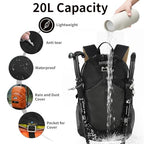 20L Hiking Backpack With Rain (Black2.0 / 20L)