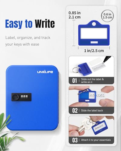 20 Keys Key Lock Box with Code (Blue / 20 Keys)