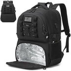 50L Laptop Lunch Backpack for Men with Lunch Compartment and USB Port (Black / 50L)