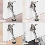 2 Packs Heavy Duty Kickdown Door Stopper (Satin Nickel / 4 inch x 2pack)