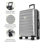 24 Inch Luggage (Silver / Checked-Medium 24-Inch)