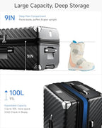 28 Inch Trunk Luggage with Spinner Wheels (Blue / Trunk-Large 28-Inch)