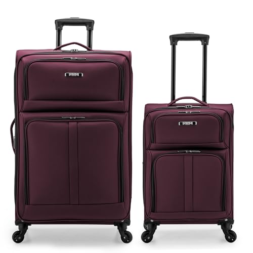 Anzio Softside Expandable Luggage with Spinner Wheels (Burgundy / 2-Piece Set (22/30))