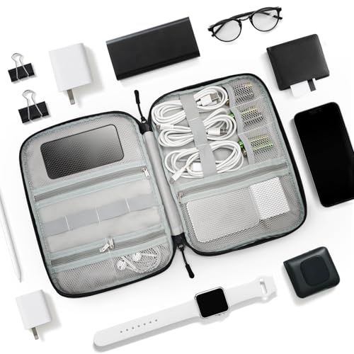 Custom Electronics Organizer Travel Case Customize Personalized Text Image Cable Charger Cord Tech Organizer Pouch Accessories Bag (Multicolor)