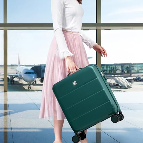 Underseat Carry On Luggage with Wheels (Blackish Green / 16 Inch)