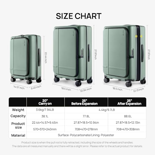 Medium Checked Luggage Flat Top Opening (05-Creamy Matcha Tea / Checked 25-Inch (Top Opening, 72L))