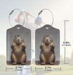 2 Pack Luggage Tags for suitcases Capybara Hamster TSA Approved Label Luggage Tag Baggage Tag Leather Stainless Steel Loop Label Tag for Men Women Travel Bag Suitcase (Capybara Hamster)