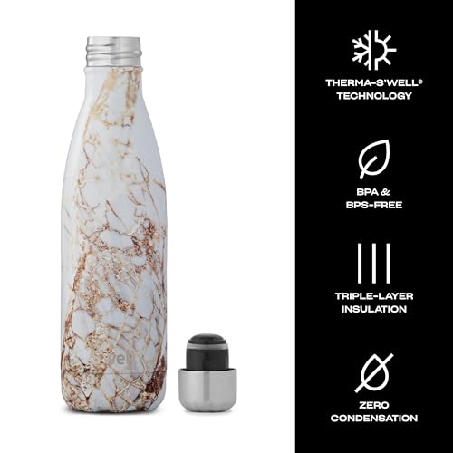 Stainless Steel Water Bottle (Calacatta Gold / 17 Ounces)