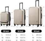 Luggage Sets 3 Piece (Champagne / 3-Piece Set (20/24/28))