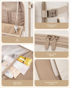 Travel Backpack for Women & Men (Beige / 18 Inch - 4 Pcs)