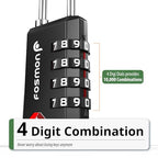 TSA Approved Cable Luggage Locks (Black 4 Digit 3 Pack)