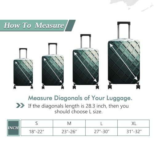 Travel Luggage Cover Suitcase Protector Fits 27 (Dark Grid / L)