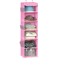 6 Shelf Hanging Closet Organizer (6 Shelf / Pink)