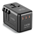 140W Max GaN Universal Travel Adapter for Europe UK US 200+ Countries (GaN140W-Black+Orange)