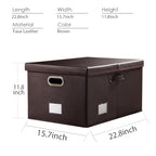 Collapsible Storage Box with Lid [3 (Brown / X-Large(3-Pack))