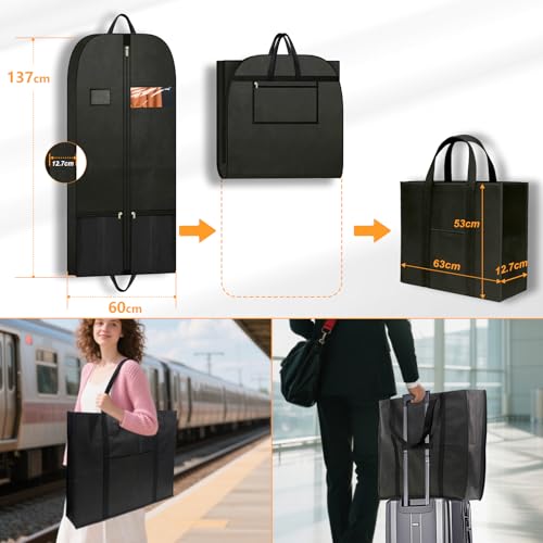 Travel Garment Suit Bag 54" for Hanging Clothes for Men Suits Shirts Coats (54" 1PK)