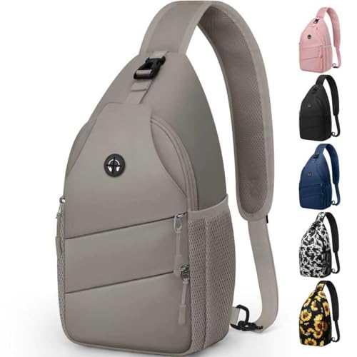 Crossbody Bags for Women Men Trendy Sling Bag Backpack Chest Bag (Large / Khaki)